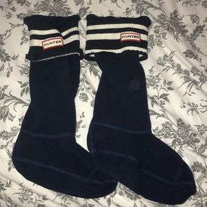 Navy and White Stipe Hunter Boot Socks NWOT